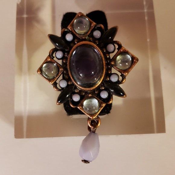 Vintage 1990s Cabochon Crystal  Earrings - Picture 1 of 3